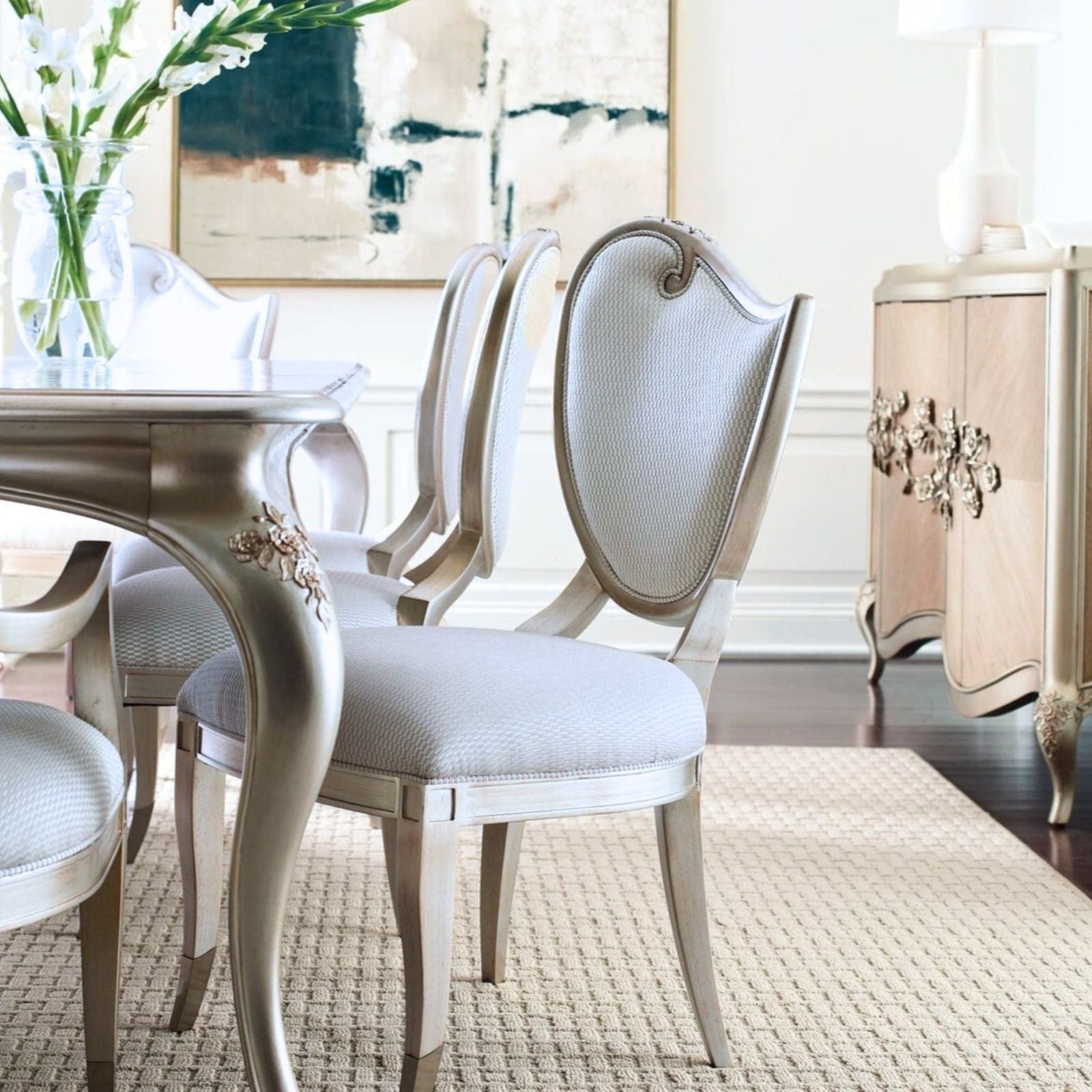 Caracole Compositions Fontainebleau Right Side Chair - Set of 2