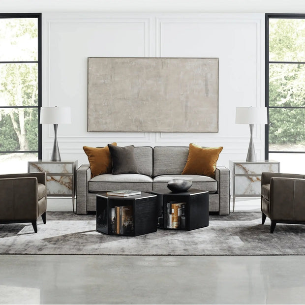 Caracole Upholstery Welt Played Loveseat Sofa