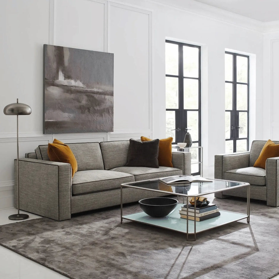 Caracole Upholstery Welt Played Loveseat Sofa