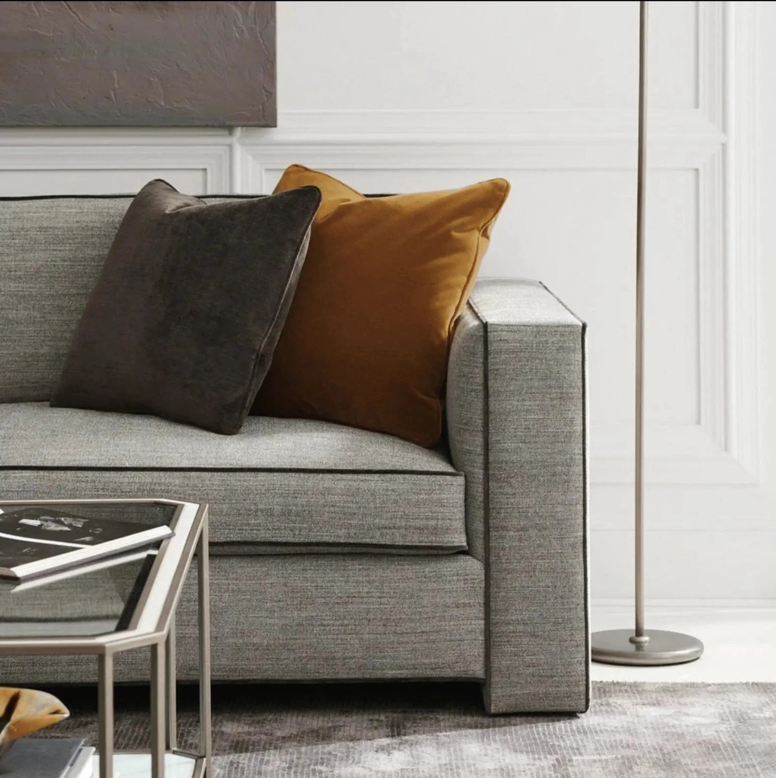 Caracole Upholstery Welt Played Loveseat Sofa